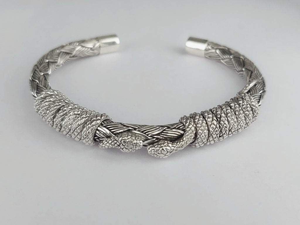 Cuff Snake Anyaman - Bambu Silver Jewellry