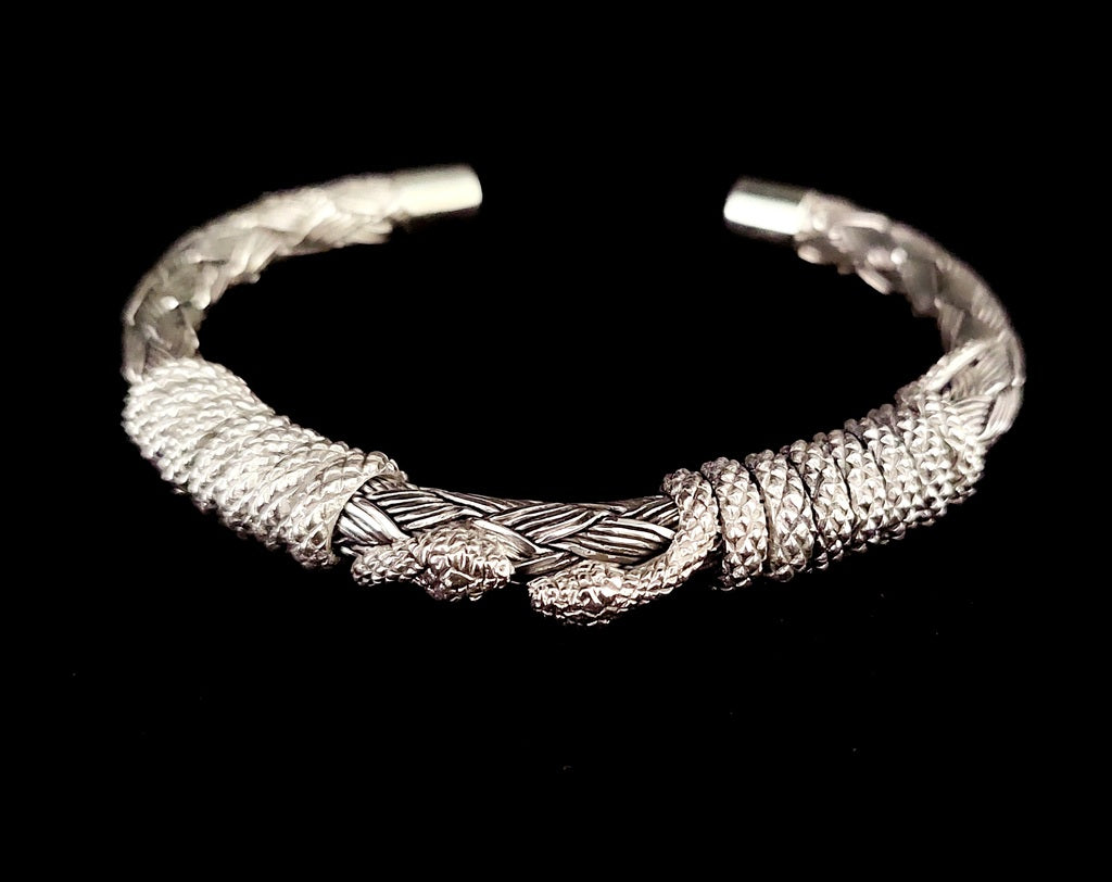 Cuff Snake Anyaman - Bambu Silver Jewellry
