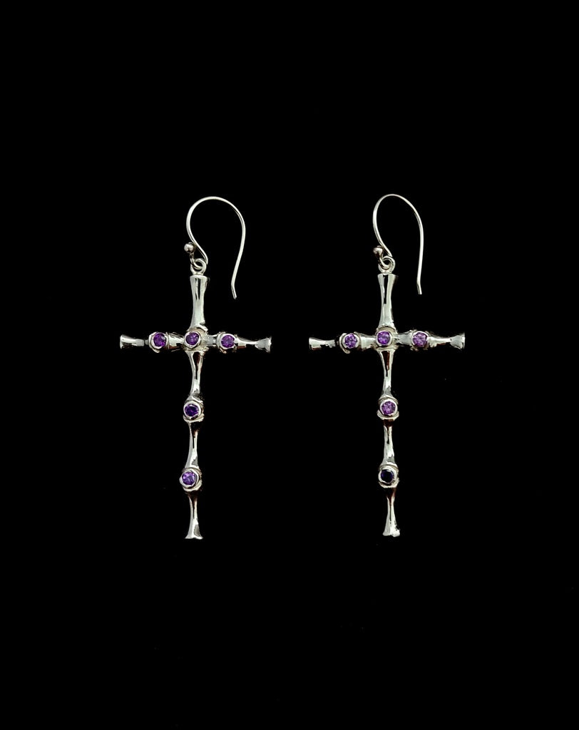 Earring Cross Abstract With Stone