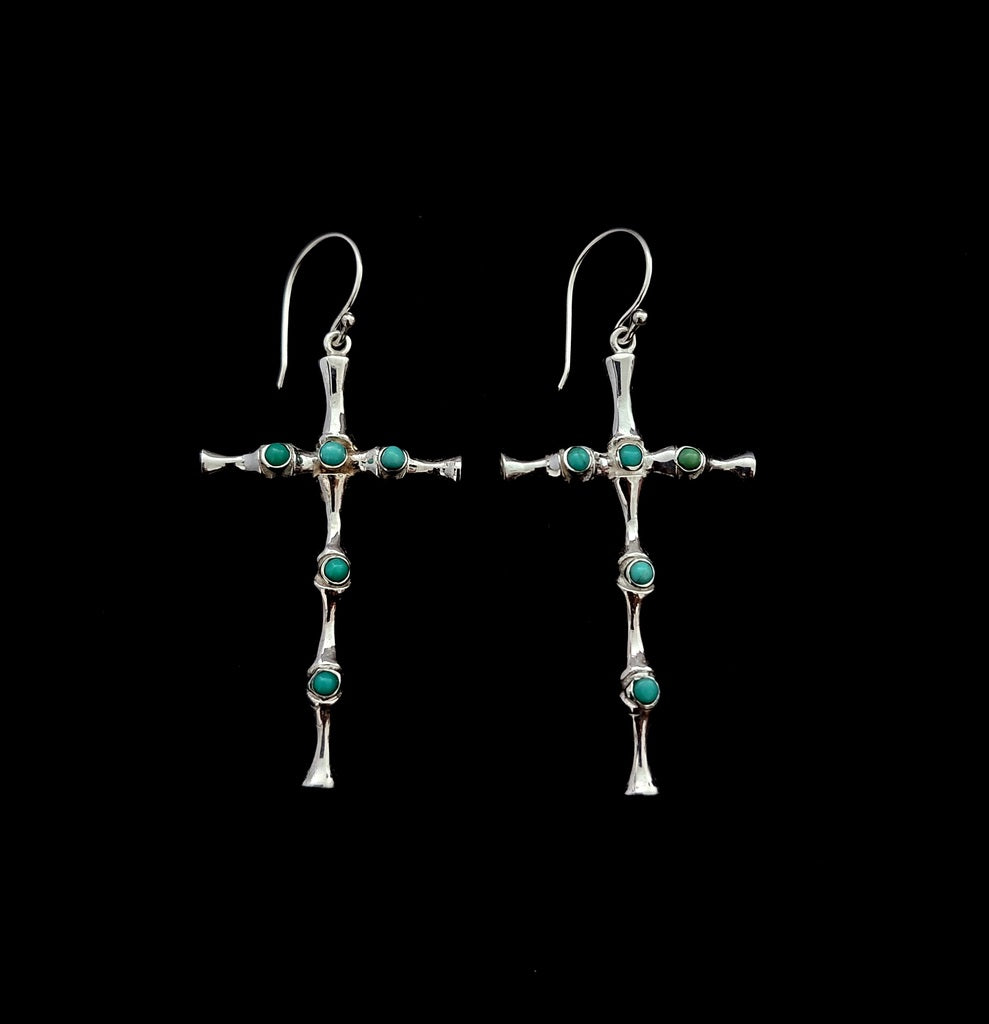 Earring Cross Abstract With Stone