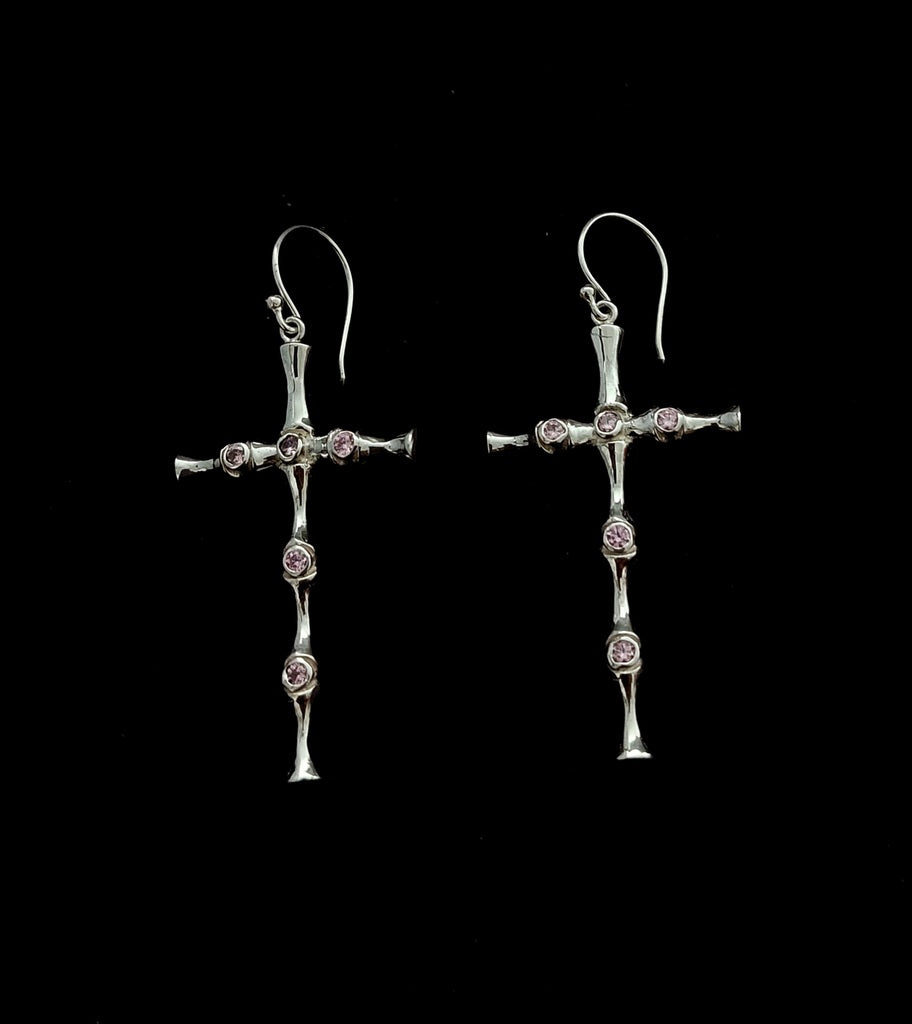 Earring Cross Abstract With Stone