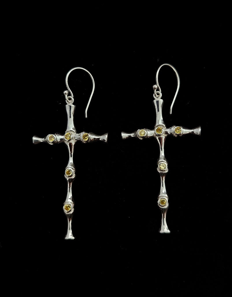 Earring Cross Abstract With Stone