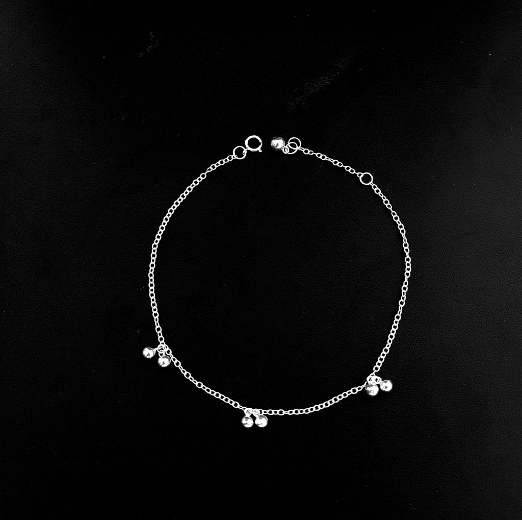 Angklet with Ball Adjustable - Bambu Silver Jewellry